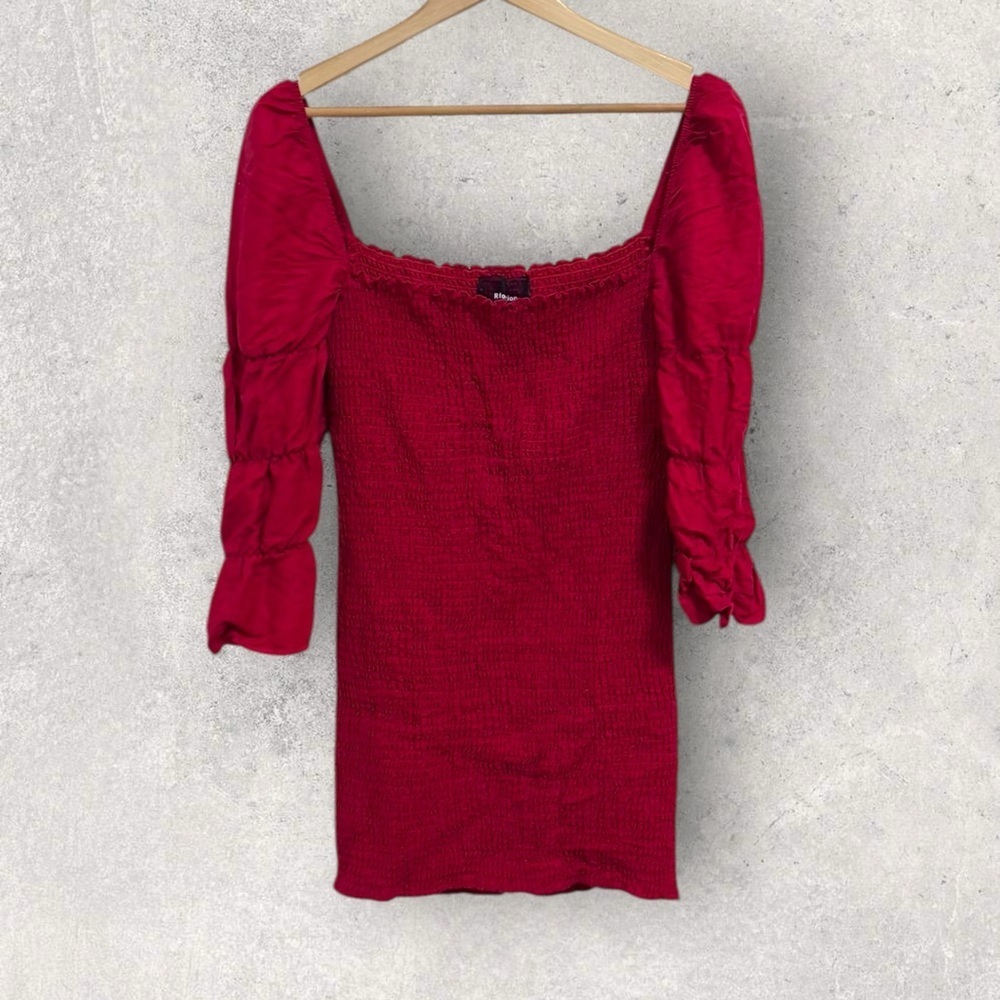 Reformation Jacinta linen blend smocked mini dress - Picture 2 of 7